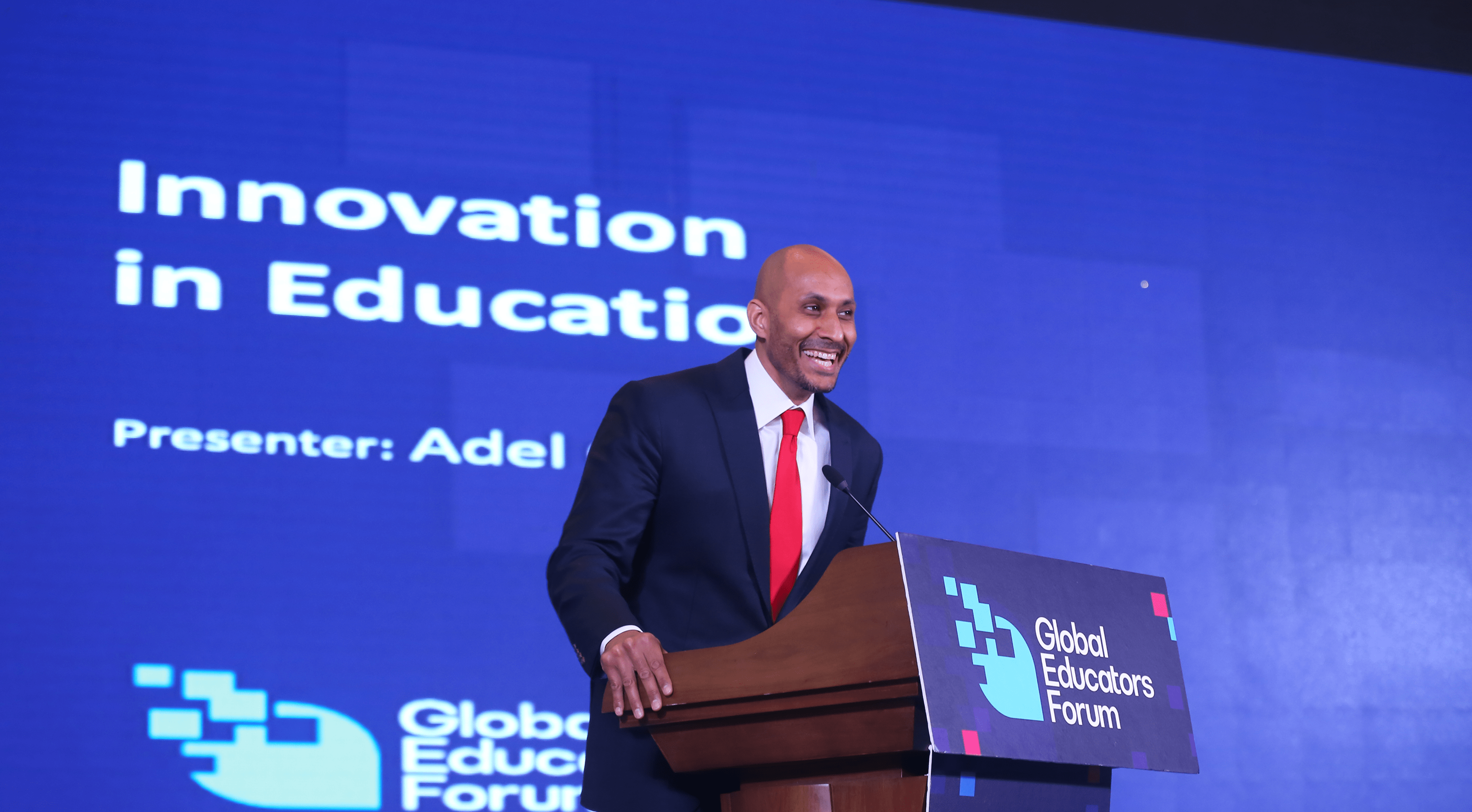 Knovva’s guest speaker giving a speech at the Global Educators Forum, a professional development program, in Beijing, China